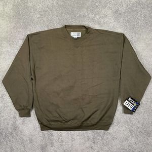 Gear For Sports Sweater Men's XXL Green Pullover Crew Neck Ribbed Hem Big Cotton